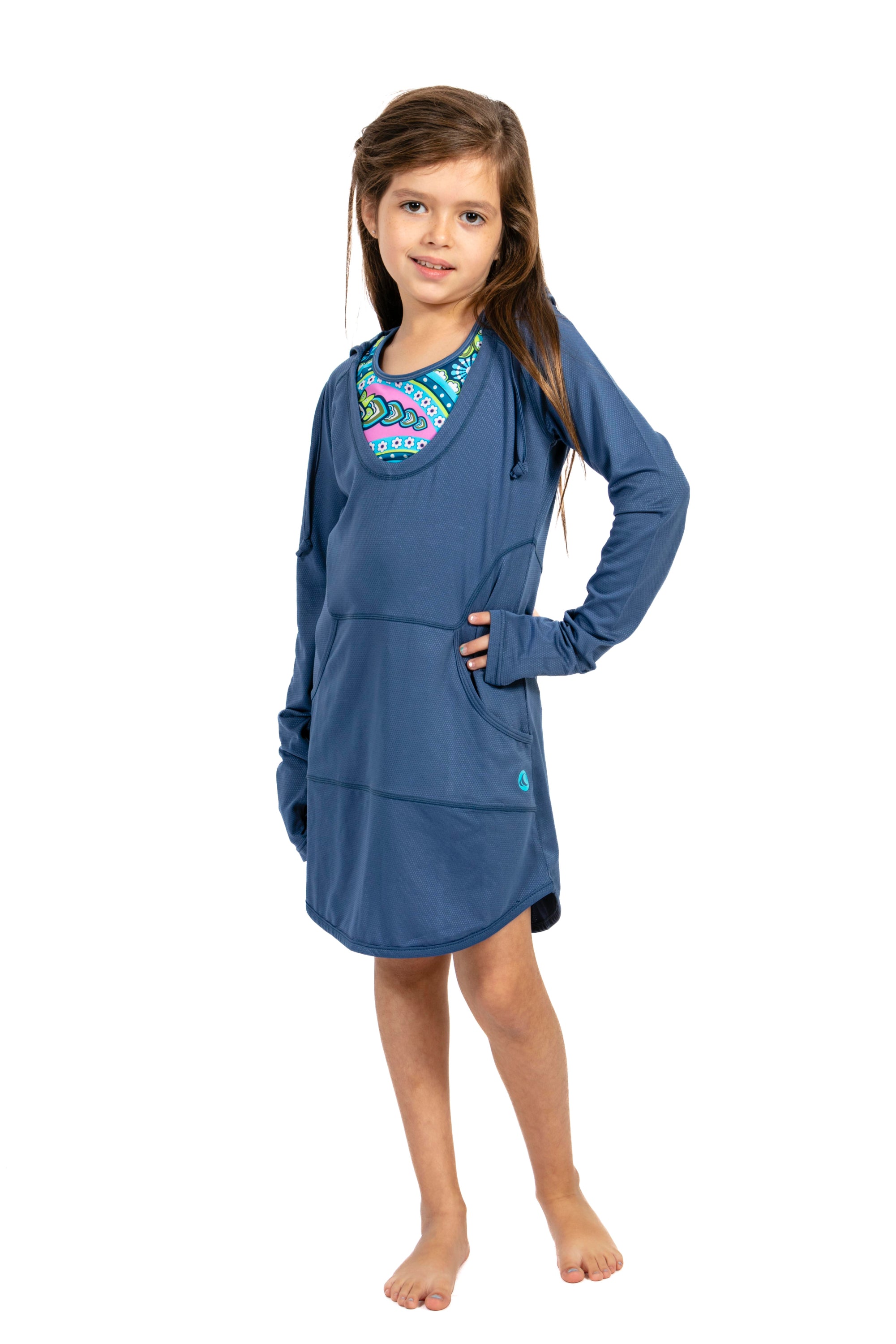 Girls Blue Hoodie Cover Up
