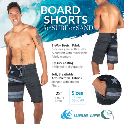 H2O Activated I Salute Dark Board Shorts - Wavelife