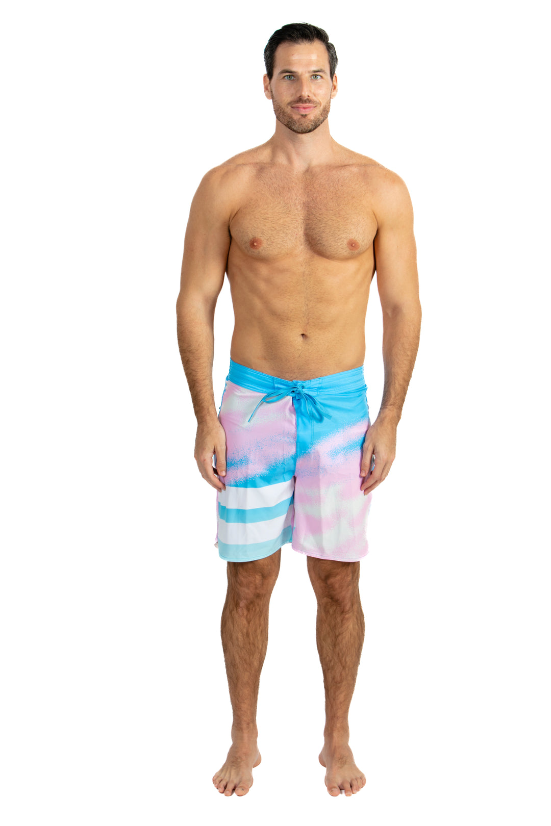 ウエイトトレーニング NARCIZO BLUE MARBLE 17\" SURF SHORTS Wrangler Men's & Big Men's Performance Side Elastic Waist