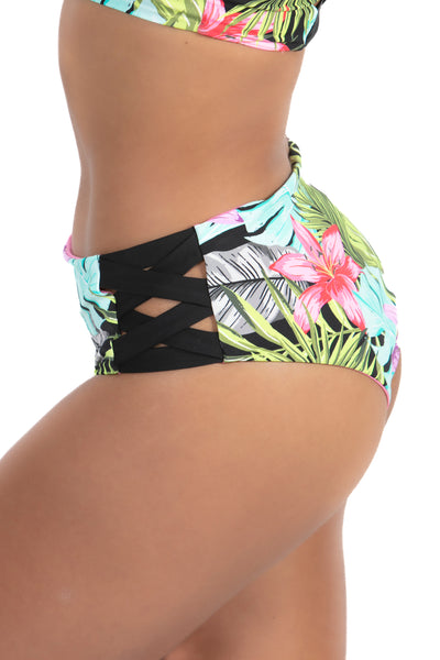 Bali Escape Reversible Cross Side Bikini Bottom - Wavelife