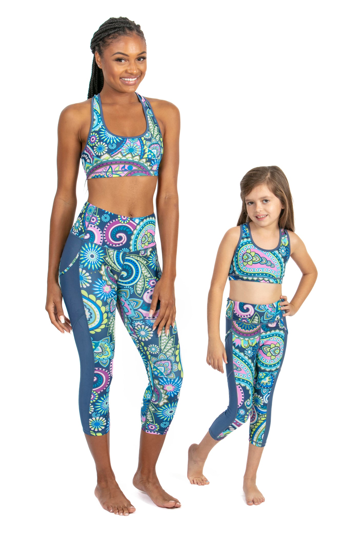 Girls Gap Fit Capri Sport Leggings Geometrical Multi Color Sz Small Kids  $24.99