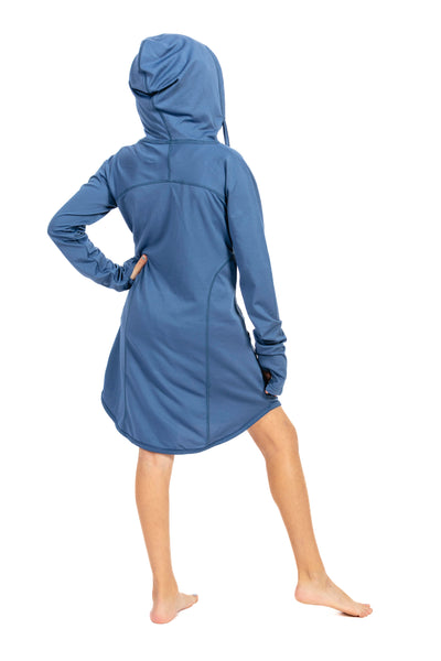 Girls Blue Hoodie Cover Up - Wavelife