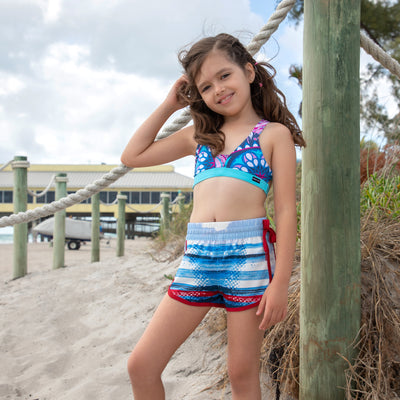 I Salute 2.5'' H2O Activated Side Tie Girls Short - Wavelife